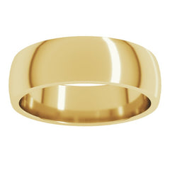 14K Yellow Gold 6 mm Lightweight Comfort-Fit Half Round Band Size 13.5