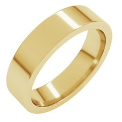 14K Yellow Gold 5 mm Comfort-Fit Flat Band Size 11