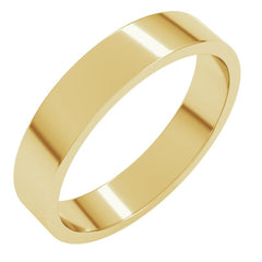 18K Yellow Gold 4 mm Flat Band Size 7