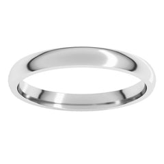 Platinum 2.5 mm Lightweight Comfort-Fit Half Round Band Size 6