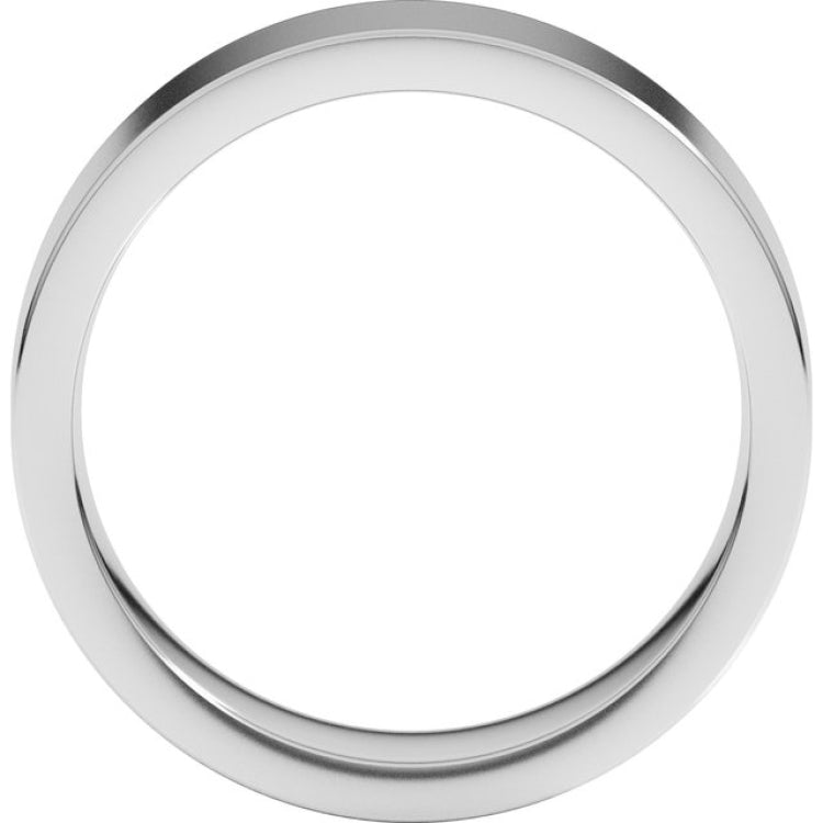 14K White Gold 6 mm Comfort-Fit Flat Band Size 13