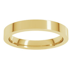 14K Yellow Gold 3 mm Comfort-Fit Flat Band Size 7.5