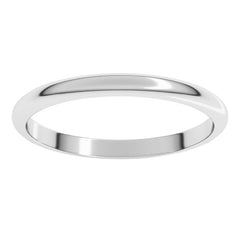 Sterling Silver 2 mm Half Round Band Size 6.5