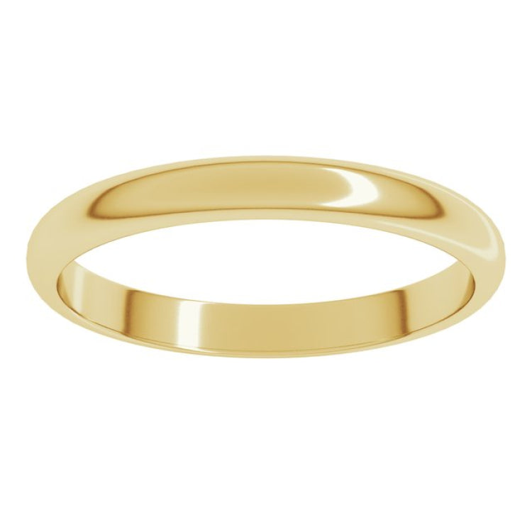 10K Yellow Gold 2.5 mm Half Round Band Size 8