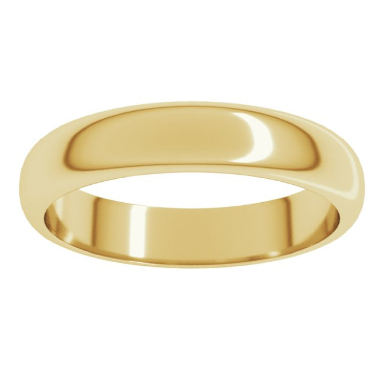 14K Yellow Gold 4 mm Half Round Band Size 7.5