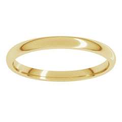 10K Yellow Gold 2 mm Lightweight Comfort-Fit Half Round Band Size 10