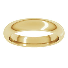 10K Yellow Gold 4 mm Comfort-Fit Half Round Band Size 7.5