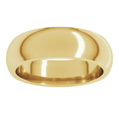 10K Yellow Gold 6 mm Comfort-Fit Half Round Band Size 10.5