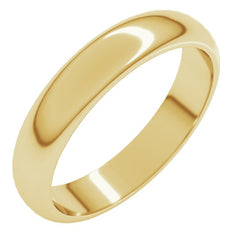 10K Yellow Gold 4 mm Half Round Band Size 10.5