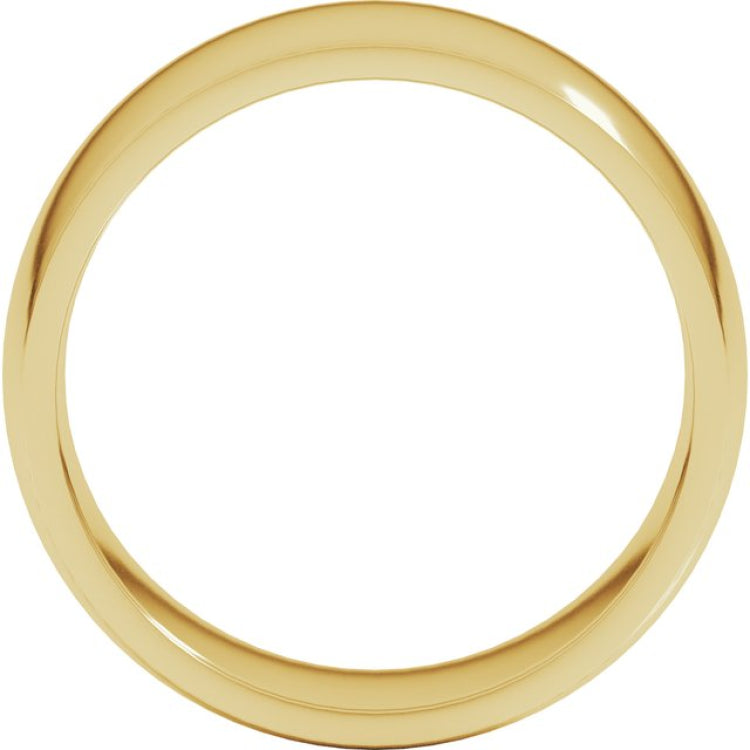 14K Yellow Gold 8 mm Lightweight Comfort-Fit Half Round Band Size 11