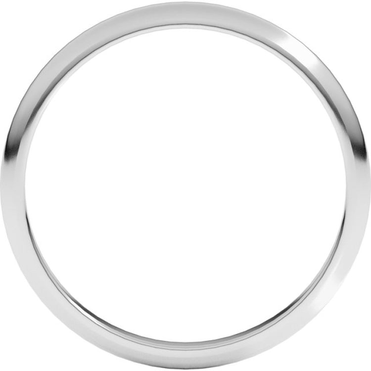 Platinum 2 mm Half Round Band Size 5.5