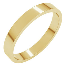 10K Yellow Gold 3 mm Flat Band Size 6