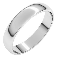 14K White Gold 4 mm Lightweight Half Round Band Size 7