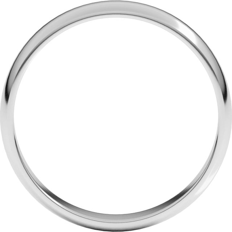 14K White Gold 4 mm Lightweight Half Round Band Size 7