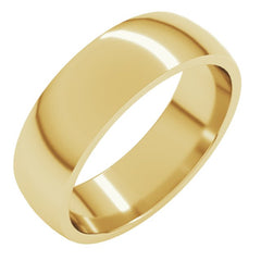 10K Yellow Gold 6 mm Lightweight Comfort-Fit Half Round Band Size 7