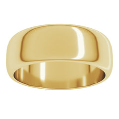 10K Yellow Gold 7 mm Half Round Band Size 10