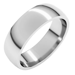 10K White Gold 6 mm Lightweight Comfort-Fit Half Round Band Size 12