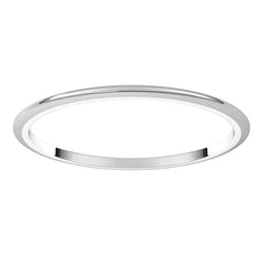 10K White Gold 1 mm Half Round Band Size 9