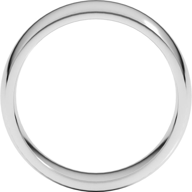 14K White Gold 7 mm Lightweight Comfort-Fit Half Round Band Size 11