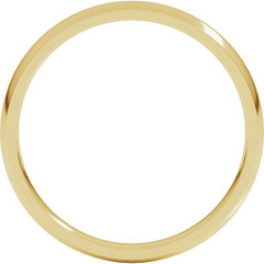 10K Yellow Gold 2.5 mm Lightweight Comfort-Fit Half Round Band Size 5