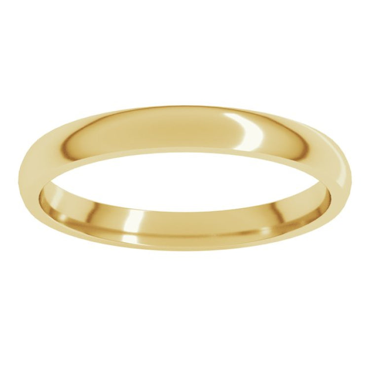 10K Yellow Gold 2.5 mm Lightweight Comfort-Fit Half Round Band Size 5