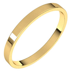 14K Yellow Gold 2 mm Ultra-Lightweight Flat Band Size 4
