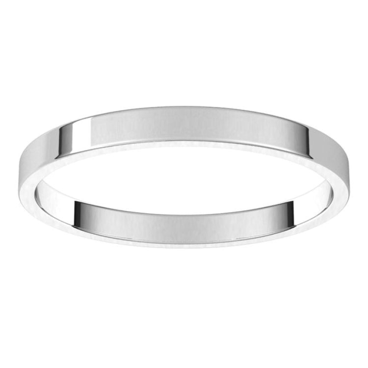 14K White Gold 2 mm Ultra-Lightweight Flat Band Size 5