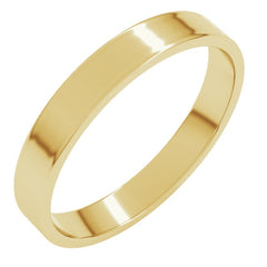10K Yellow Gold 3 mm Ultra-Lightweight Flat Band Size 7.5