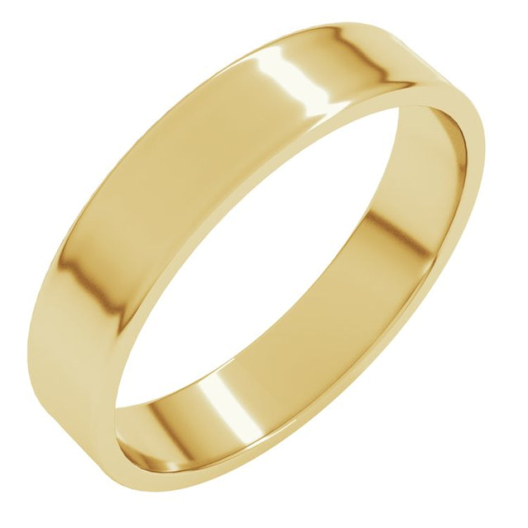 14K Yellow Gold 4 mm Ultra-Lightweight Flat Band Size 7