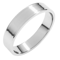 14K White Gold 4 mm Ultra-Lightweight Flat Band Size 7.5