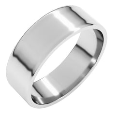 14K White Gold 6 mm Ultra-Lightweight Flat Band Size 9.5