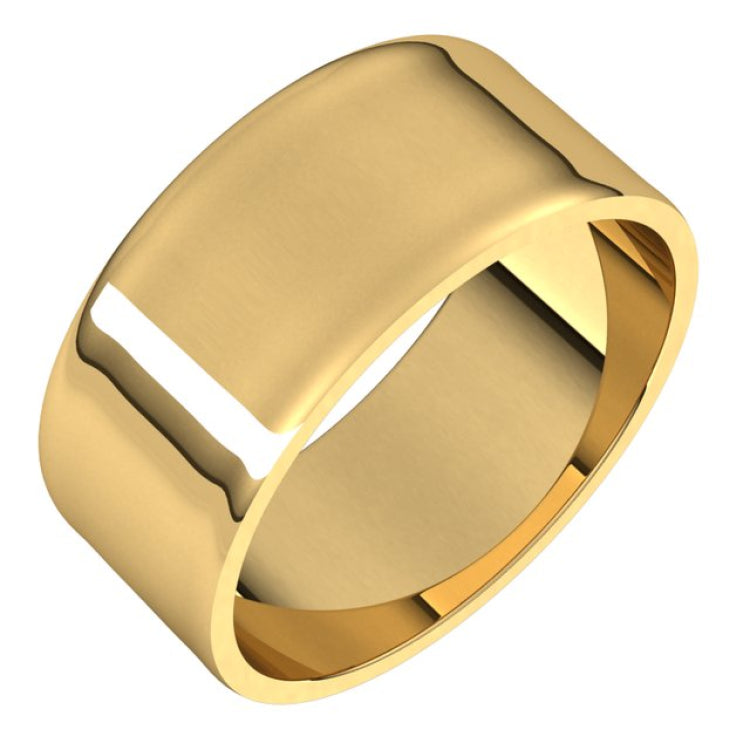 14K Yellow Gold 8 mm Ultra-Lightweight Flat Band Size 7