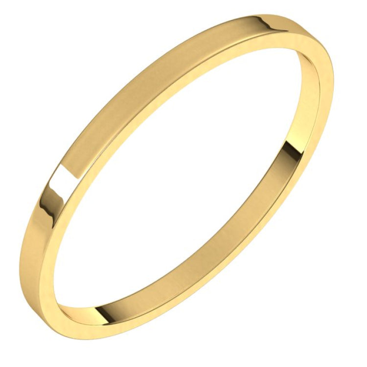 14K Yellow Gold 1.5 mm Ultra-Lightweight Flat Band Size 6