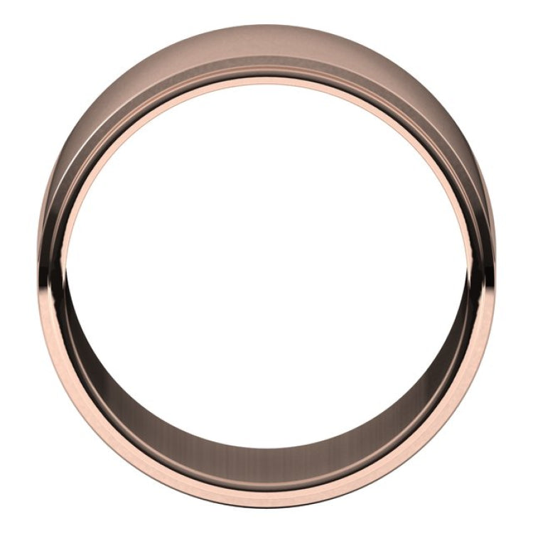14K Rose Gold 11 mm Stepped-Edge Flat Band Size 5