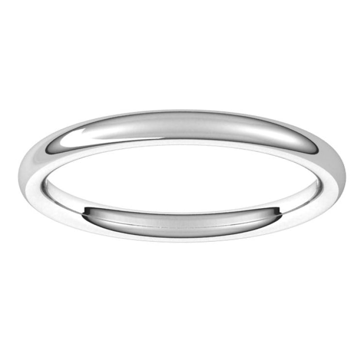 14K White Gold 2 mm Comfort-Fit European-Style Band Size 4.5