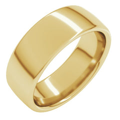 18K Yellow Gold 7 mm Comfort-Fit European-Style Band Size 8
