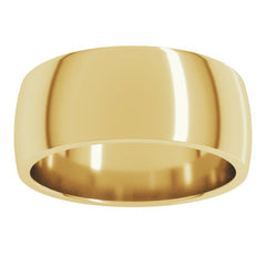 10K Yellow Gold 8 mm Lightweight Comfort-Fit Half Round Band Size 9.5