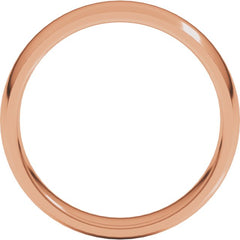 14K Rose Gold 5 mm Lightweight Comfort-Fit Half Round Band Size 8