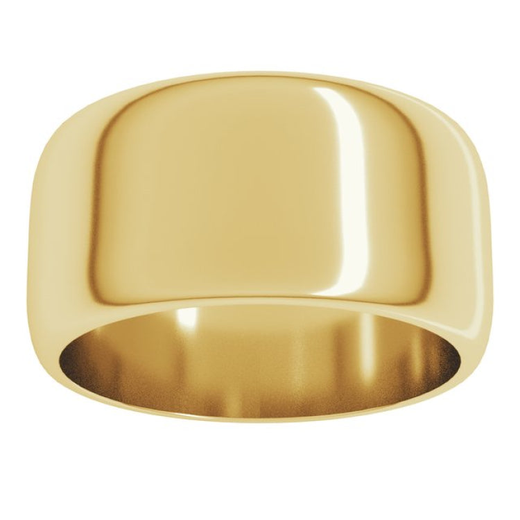 14K Yellow Gold 10 mm Half Round Band Size 11