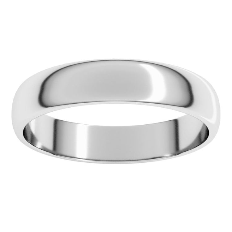 Sterling Silver 4 mm Lightweight Half Round Band Size 6