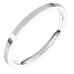 14K White Gold 1.5 mm Flat Comfort Fit Light Band Size 5.5