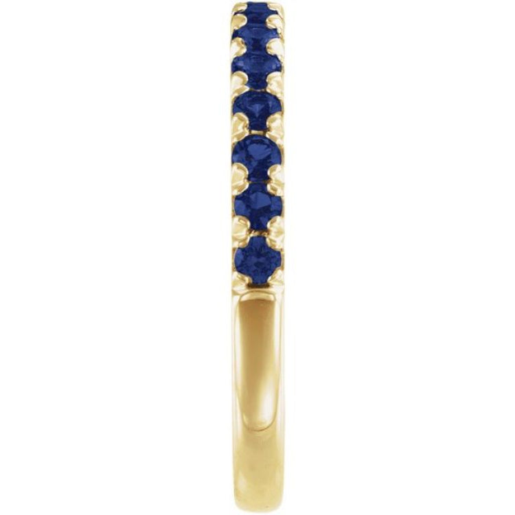 14K Yellow Gold Lab-Grown Blue Sapphire Stackable Ring