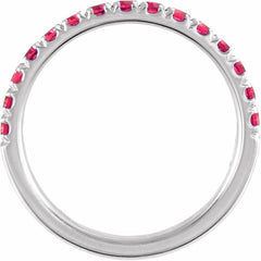 Sterling Silver Lab-Grown Ruby Stackable Ring