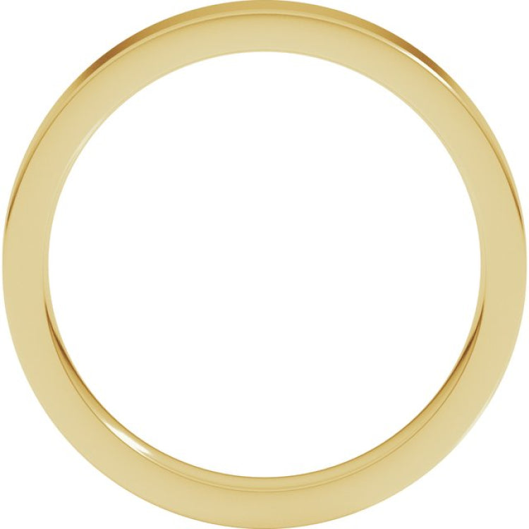 14K Yellow Gold 3 mm Comfort-Fit Flat Band Size 9.5