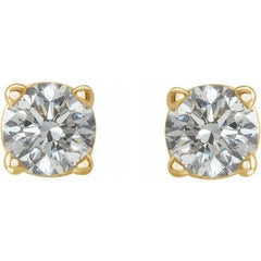14K Yellow Gold 1/5 CTW Natural White Diamond Earrings