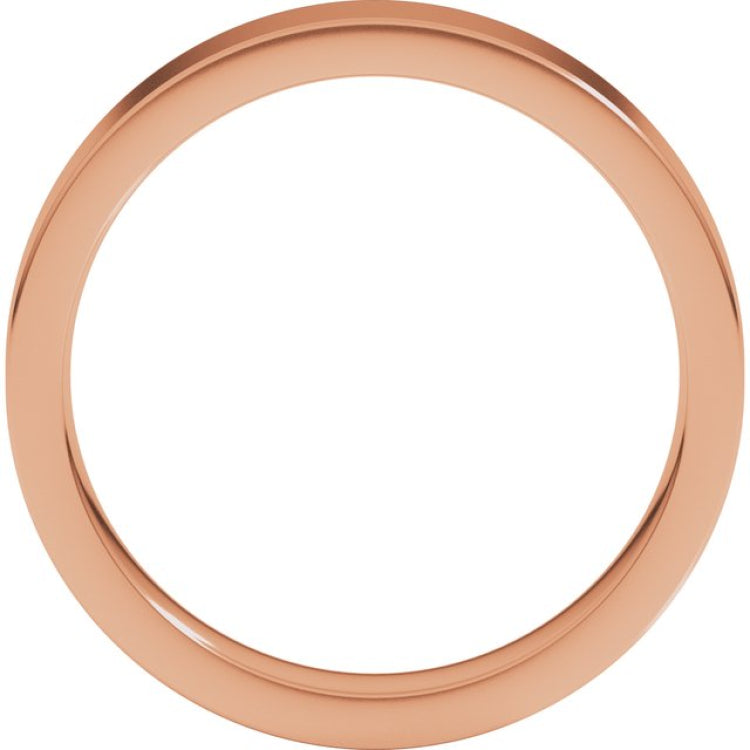 10K Rose Gold 4 mm Comfort-Fit Flat Band Size 8.5