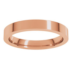 18K Rose Gold 3 mm Comfort-Fit Flat Band Size 5