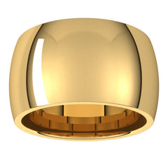 10K Yellow Gold 12 mm Comfort-Fit Half Round Band Size 13.5