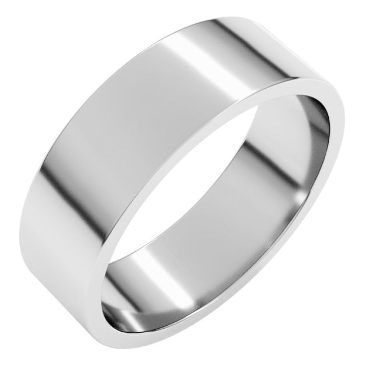 14K White Gold 6 mm Flat Band Size 8