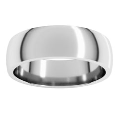 Platinum 6 mm Lightweight Comfort-Fit Half Round Band Size 13
